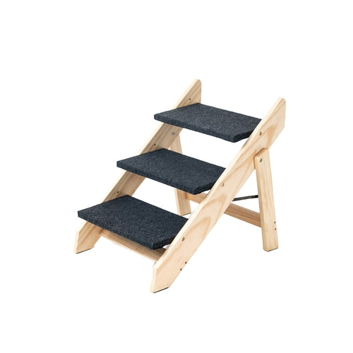 Wood Pet Stairs Pet Steps Foldable 3 Levels Dog Stairs Ramp Perfect