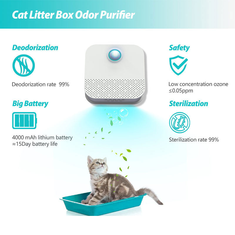 Smart Cat Odor Purifier for Cat Litter Box Deodorizer Dog Air Cleaner